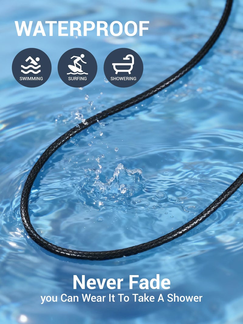 PROSTEEL Mens Necklaces Black Jewelry 20inch Simple String Necklace Plain Black Leather Necklace Cord - Image 5